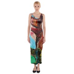 Big Coral Tree Fitted Maxi Dress by bestdesignintheworld