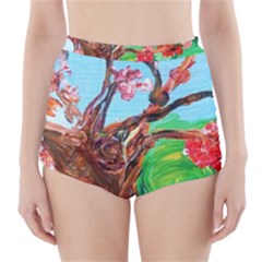 Coral Tree Blooming High-waisted Bikini Bottoms by bestdesignintheworld