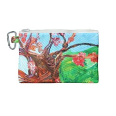 Coral Tree Blooming Canvas Cosmetic Bag (medium) by bestdesignintheworld