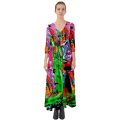 Triplets-1 Button Up Boho Maxi Dress by bestdesignintheworld