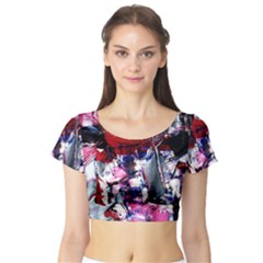 Combat Trans 3 Short Sleeve Crop Top by bestdesignintheworld