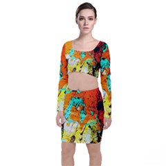 Fragrance Of Kenia 8 Long Sleeve Crop Top & Bodycon Skirt Set