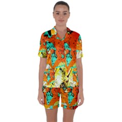 Fragrance Of Kenia 8 Satin Short Sleeve Pyjamas Set by bestdesignintheworld