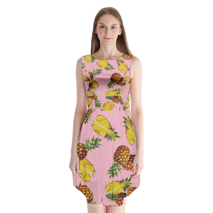 Pineapple Sleeveless Chiffon Dress  