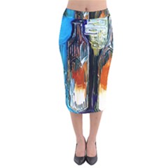 Ceramics Of Ancient Land 6 Velvet Midi Pencil Skirt by bestdesignintheworld