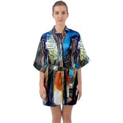 Ceramics Of Ancient Land 6 Quarter Sleeve Kimono Robe by bestdesignintheworld