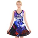 Cabin In The Mountain 1 V-Neck Sleeveless Skater Dress View1