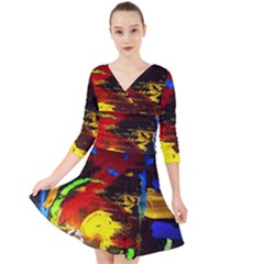 Balboa   Islnd On A Snd 5 Quarter Sleeve Front Wrap Dress by bestdesignintheworld