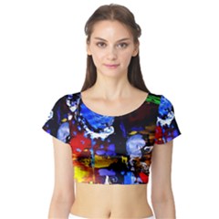 Balboa   Island On A Snd 3 Short Sleeve Crop Top by bestdesignintheworld