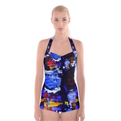 Balboa   Island On A Snd 3 Boyleg Halter Swimsuit  by bestdesignintheworld