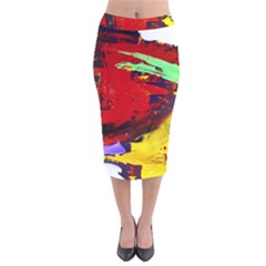 Balboa   Island On A Sand 19 Velvet Midi Pencil Skirt by bestdesignintheworld