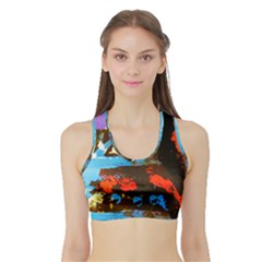 Balboa   Island On A Sand 17 Sports Bra With Border by bestdesignintheworld