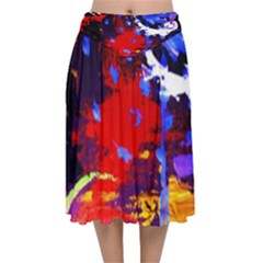 Balboa   Island On A Sand 13 Velvet Flared Midi Skirt