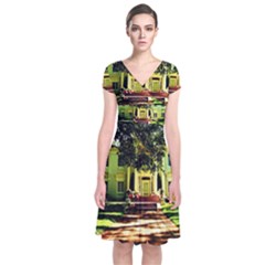 Highland Park 15 Short Sleeve Front Wrap Dress by bestdesignintheworld