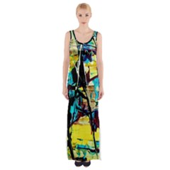 Dance Of Oil Towers 3 Maxi Thigh Split Dress by bestdesignintheworld