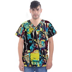 Dance Of Oil Towers 3 Men s V-neck Scrub Top