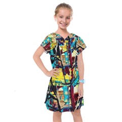 Dance Of Oil Towers 4 Kids  Drop Waist Dress by bestdesignintheworld