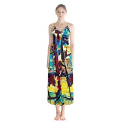 Dance Of Oil Towers 4 Button Up Chiffon Maxi Dress by bestdesignintheworld