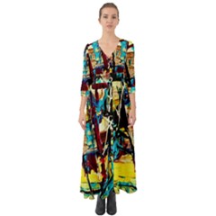 Dance Of Oil Towers 4 Button Up Boho Maxi Dress by bestdesignintheworld