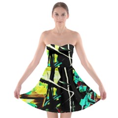 Dance Of Oil Towers 5 Strapless Bra Top Dress by bestdesignintheworld