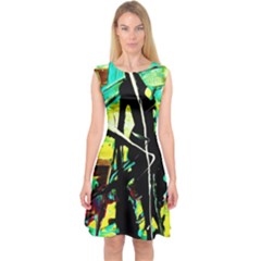 Dance Of Oil Towers 5 Capsleeve Midi Dress by bestdesignintheworld