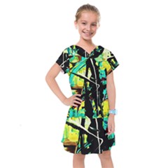 Dance Of Oil Towers 5 Kids  Drop Waist Dress by bestdesignintheworld