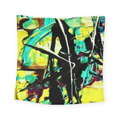 Dance Of Oil Towers 5 Square Tapestry (small) by bestdesignintheworld