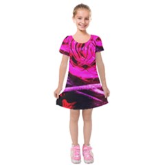 Calligraphy 2 Kids  Short Sleeve Velvet Dress by bestdesignintheworld