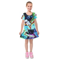 Woman Spirit Kids  Short Sleeve Velvet Dress by bestdesignintheworld