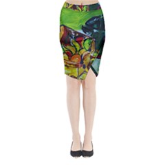 Still Life With A Pig Bank Midi Wrap Pencil Skirt by bestdesignintheworld