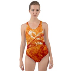 Spectacular Solar Prominence Cut-out Back One Piece Swimsuit by Sapixe