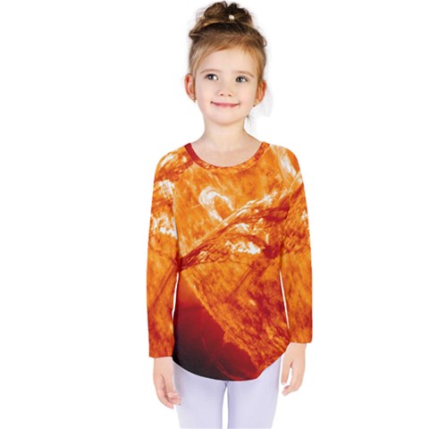 Spectacular Solar Prominence Kids  Long Sleeve Tee by Sapixe