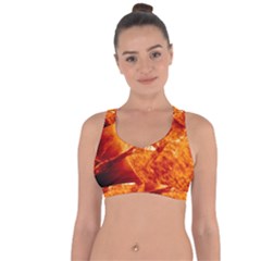 Spectacular Solar Prominence Cross String Back Sports Bra by Sapixe