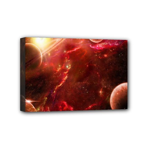 Space Red Mini Canvas 6  X 4  by Sapixe