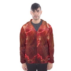 Space Red Hooded Wind Breaker (men) by Sapixe