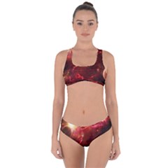 Space Red Criss Cross Bikini Set by Sapixe