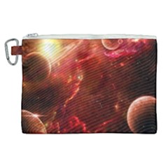 Space Red Canvas Cosmetic Bag (xl) by Sapixe