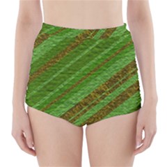 Stripes Course Texture Background High-waisted Bikini Bottoms by Sapixe