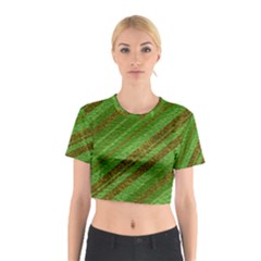 Stripes Course Texture Background Cotton Crop Top by Sapixe