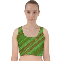 Stripes Course Texture Background Velvet Racer Back Crop Top by Sapixe