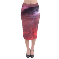 Storm Clouds And Rain Molten Iron May Be Common Occurrences Of Failed Stars Known As Brown Dwarfs Midi Pencil Skirt by Sapixe