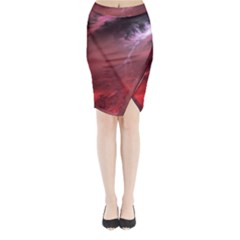 Storm Clouds And Rain Molten Iron May Be Common Occurrences Of Failed Stars Known As Brown Dwarfs Midi Wrap Pencil Skirt by Sapixe