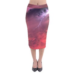 Storm Clouds And Rain Molten Iron May Be Common Occurrences Of Failed Stars Known As Brown Dwarfs Velvet Midi Pencil Skirt by Sapixe