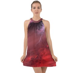 Storm Clouds And Rain Molten Iron May Be Common Occurrences Of Failed Stars Known As Brown Dwarfs Halter Tie Back Chiffon Dress by Sapixe