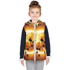 Sun Man Kid s Hooded Puffer Vest by Sapixe