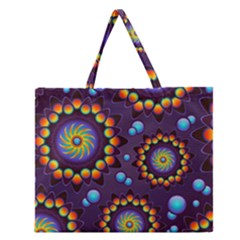 Texture Background Flower Pattern Zipper Large Tote Bag