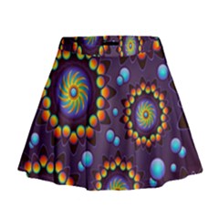 Texture Background Flower Pattern Mini Flare Skirt by Sapixe