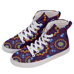 Texture Background Flower Pattern Men s Hi-top Skate Sneakers by Sapixe