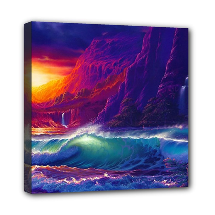 Sunset Orange Sky Dark Cloud Sea Waves Of The Sea, Rocky Mountains Art Multi Function Bag	