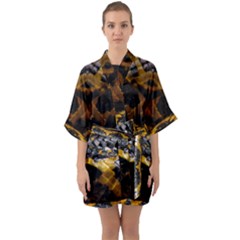 Textures Snake Skin Patterns Quarter Sleeve Kimono Robe by Sapixe